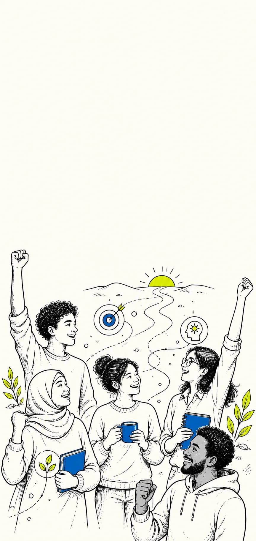 A group of people celebrating the progress they have made together